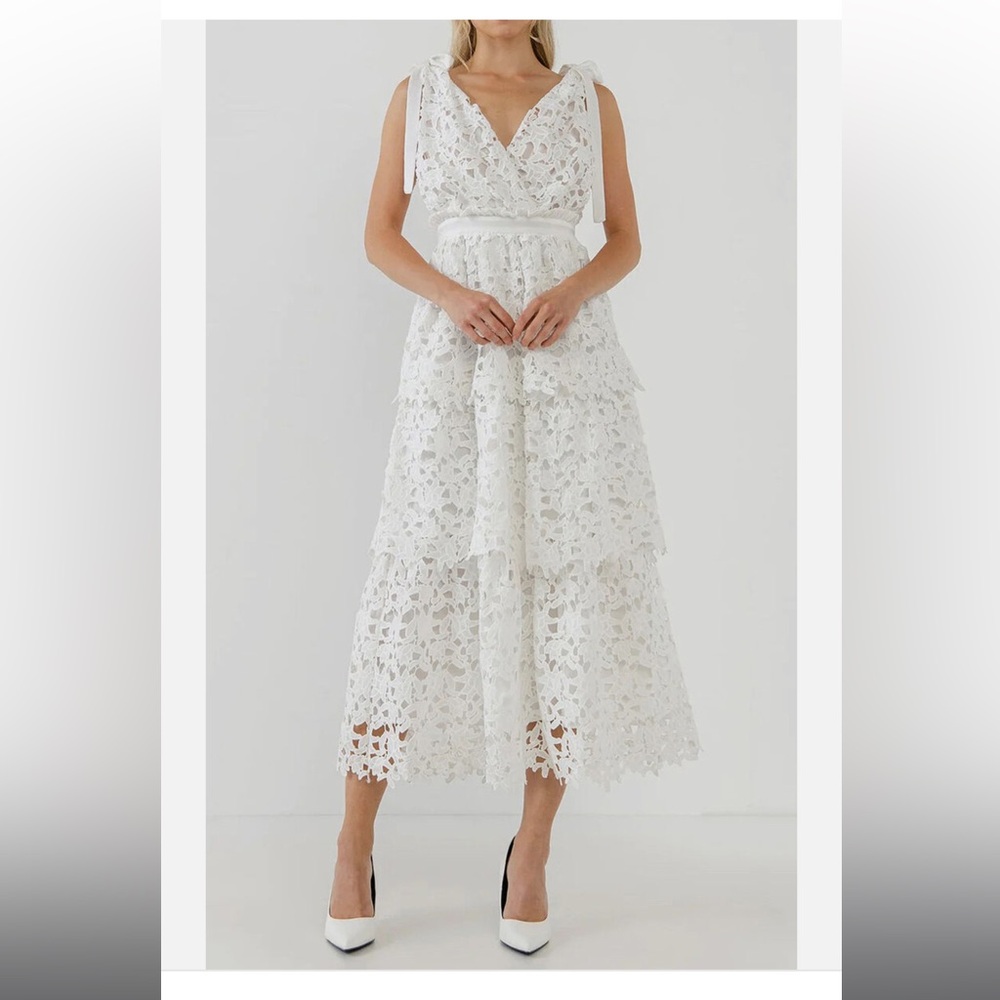 White Tiered Maxi Dress